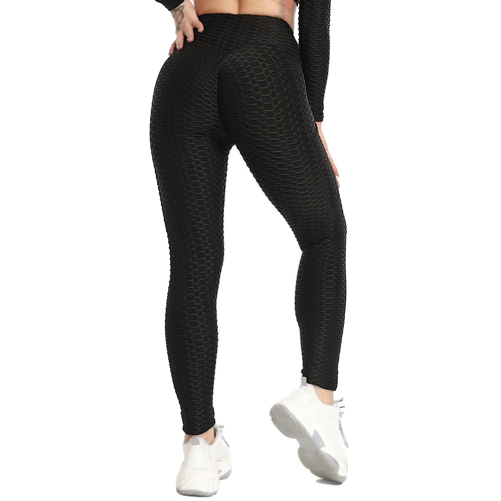 Women's High-Waisted Textured Leggings with Pockets