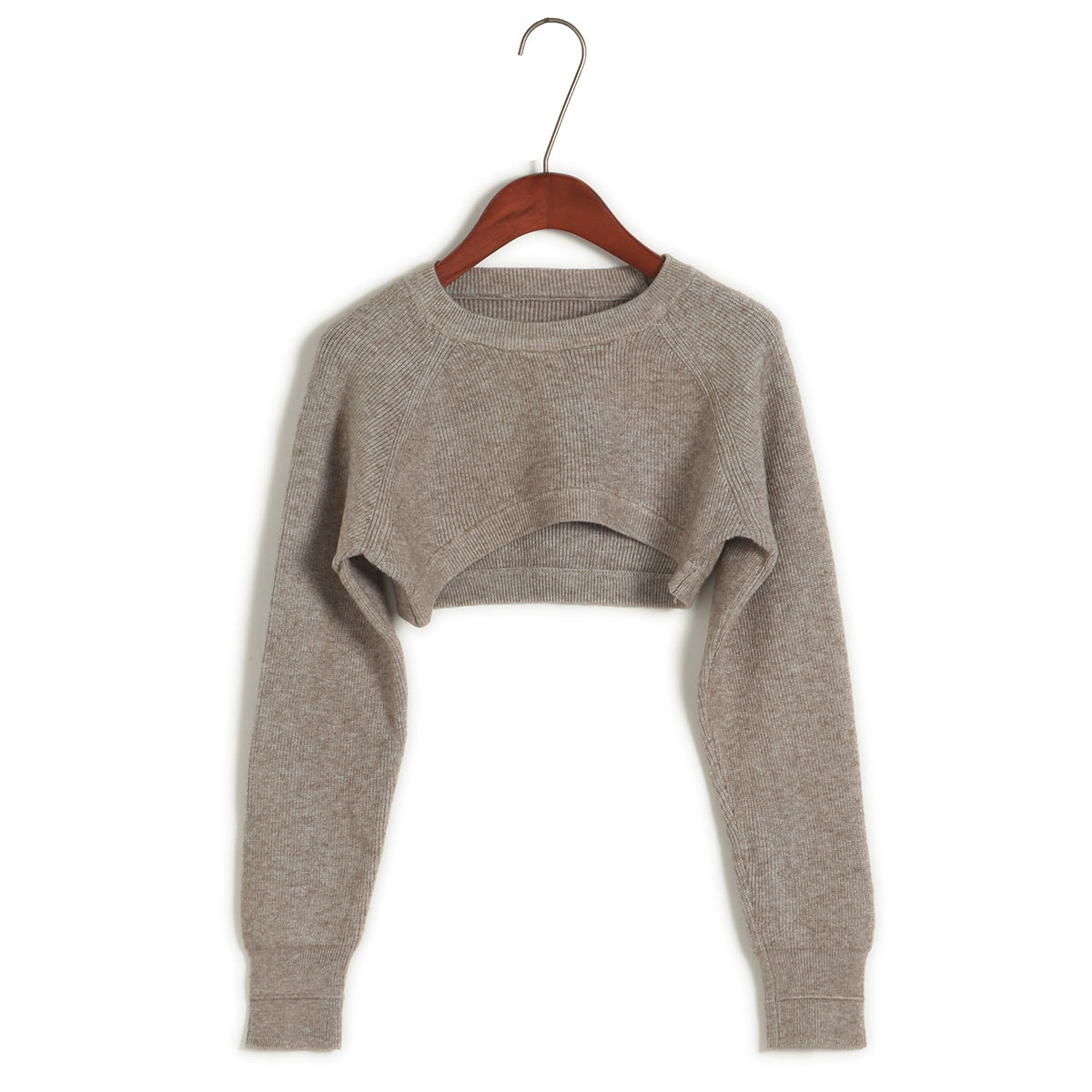 Ultra Short Pullover High Waist round Neck Midriff-Baring Knitwear