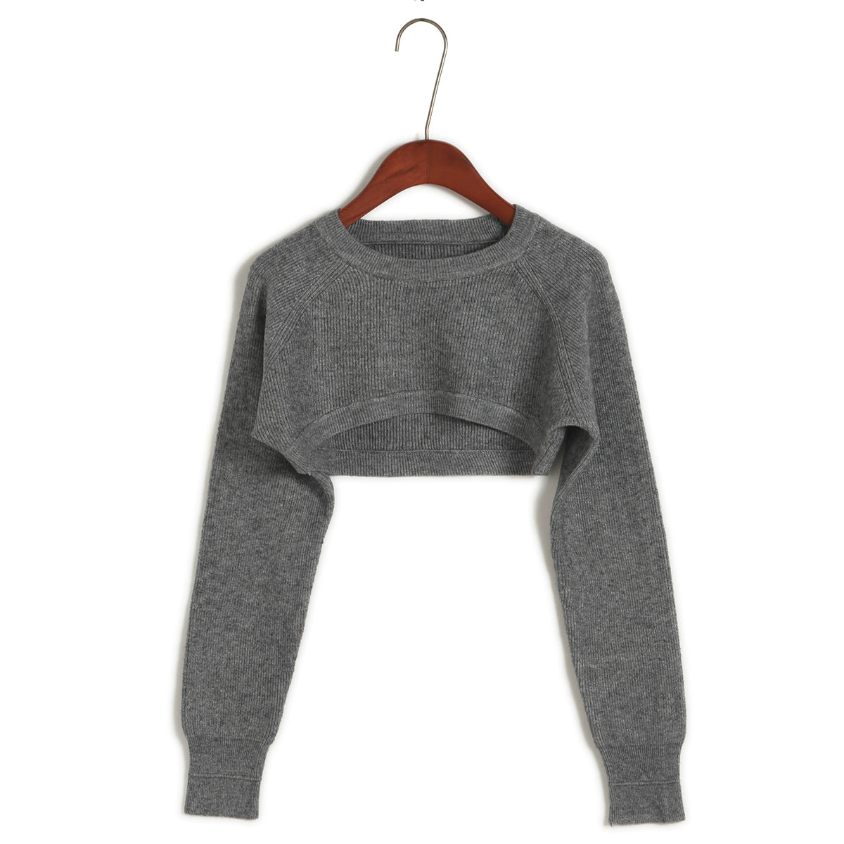 Ultra Short Pullover High Waist round Neck Midriff-Baring Knitwear