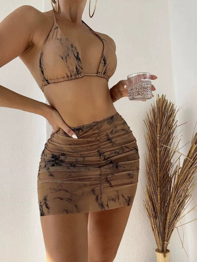 Marble Romance Mesh Bikini Set π