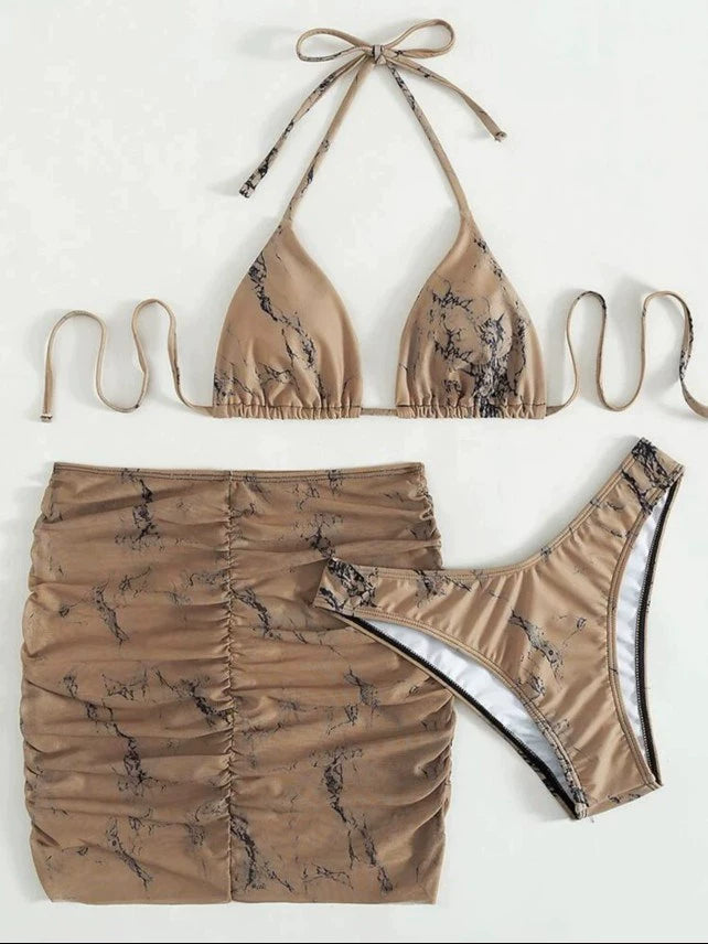Marble Romance Mesh Bikini Set π