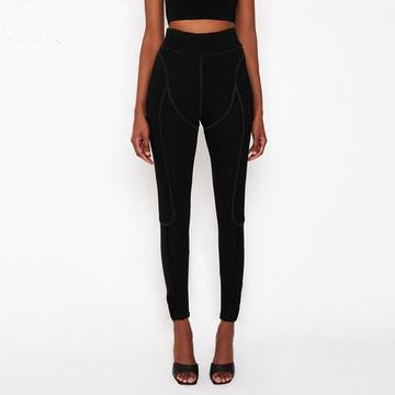 Women High Waist Striped Workout Leggings