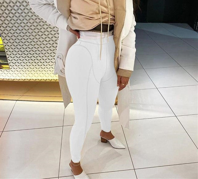 Women High Waist Striped Workout Leggings