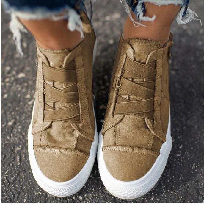Breathable casual side zipper flat shoes - BLUTIFUL1