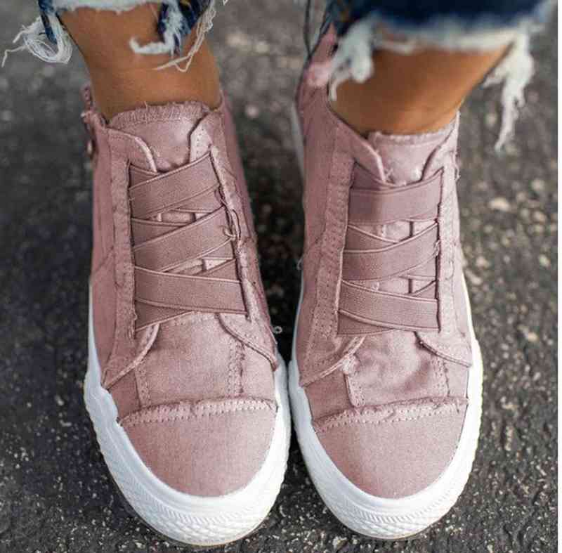 Breathable casual side zipper flat shoes - BLUTIFUL1