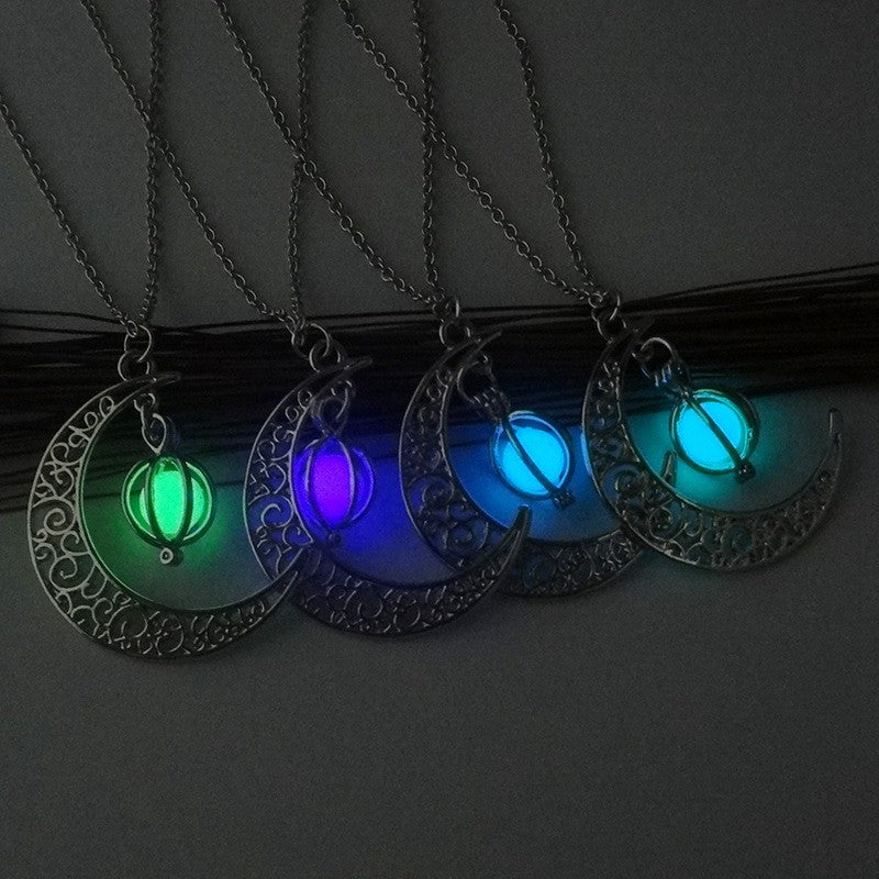 Creative Luminous Moon Creative Pendant Necklace Your Secret Night Sky π