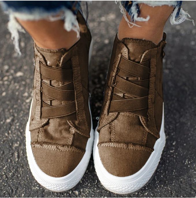 Breathable casual side zipper flat shoes - BLUTIFUL1