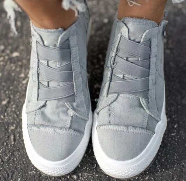 Breathable casual side zipper flat shoes - BLUTIFUL1