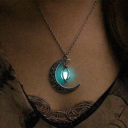 Creative Luminous Moon Creative Pendant Necklace Your Secret Night Sky 🌙