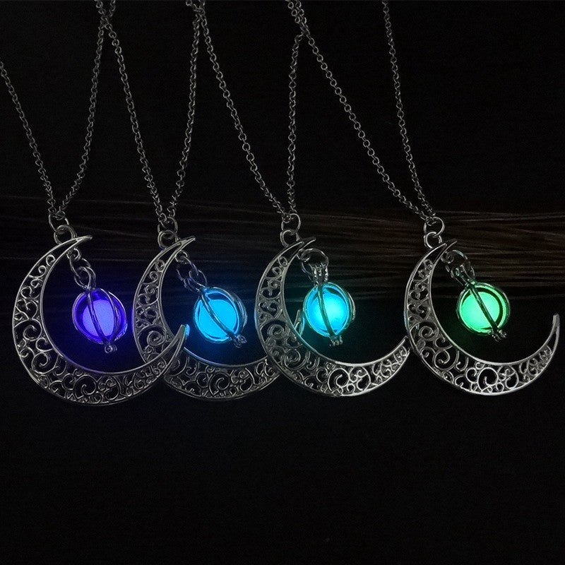 Creative Luminous Moon Creative Pendant Necklace Your Secret Night Sky π