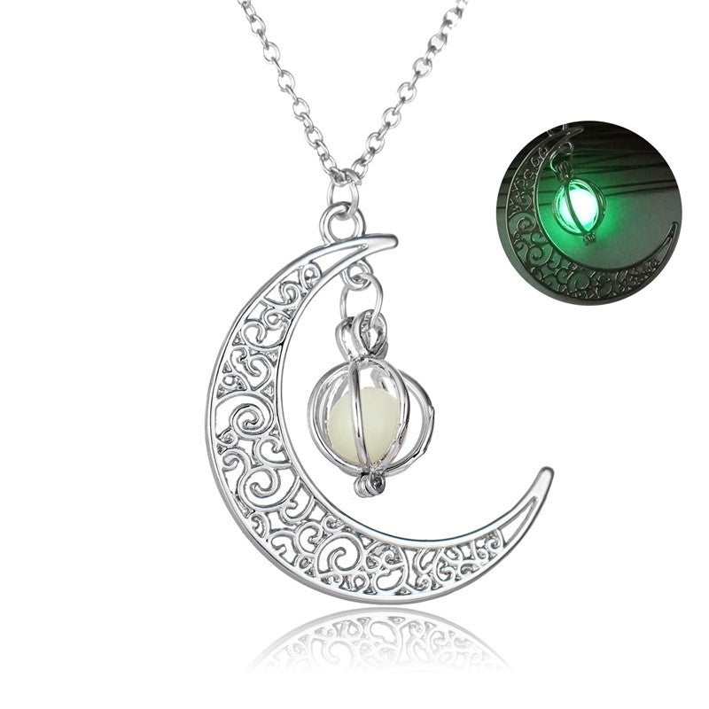 Creative Luminous Moon Creative Pendant Necklace Your Secret Night Sky π