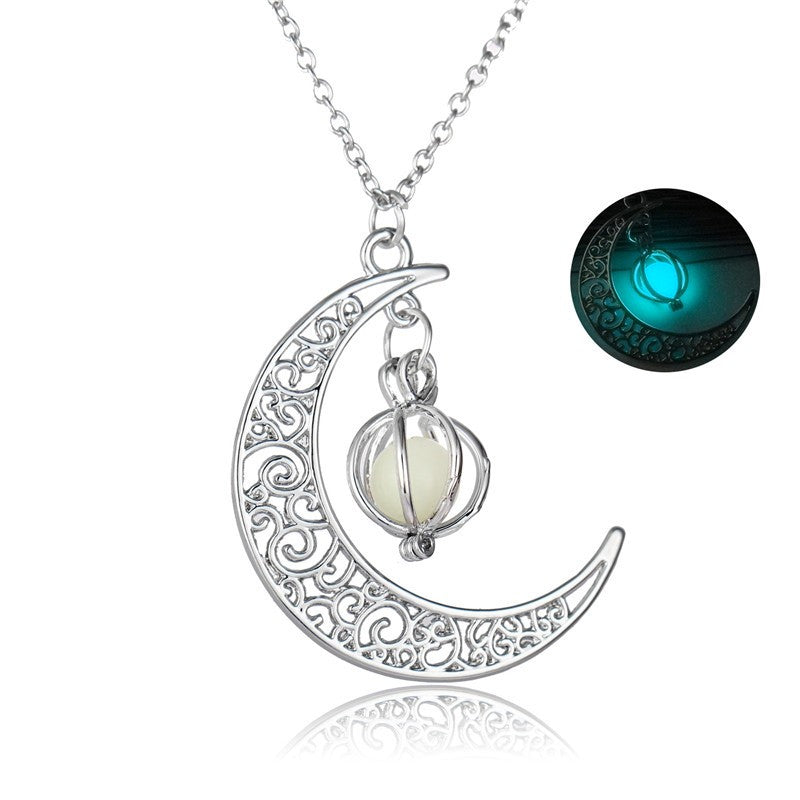 Creative Luminous Moon Creative Pendant Necklace Your Secret Night Sky π