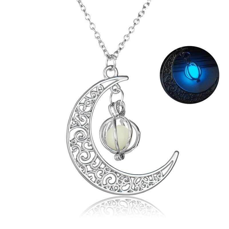 Creative Luminous Moon Creative Pendant Necklace Your Secret Night Sky π