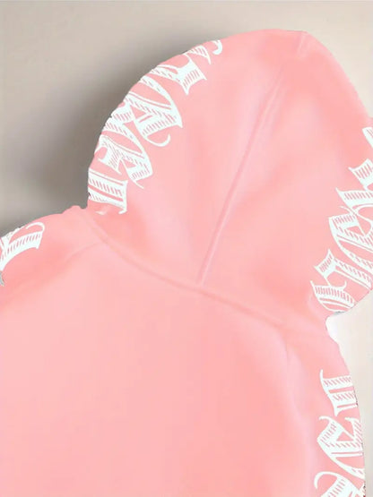 New Letter Printed Long Sleeve Zipper Hoodie, Gothic Punk Hoodie
