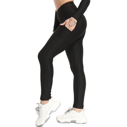 Women's High-Waisted Textured Leggings with Pockets
