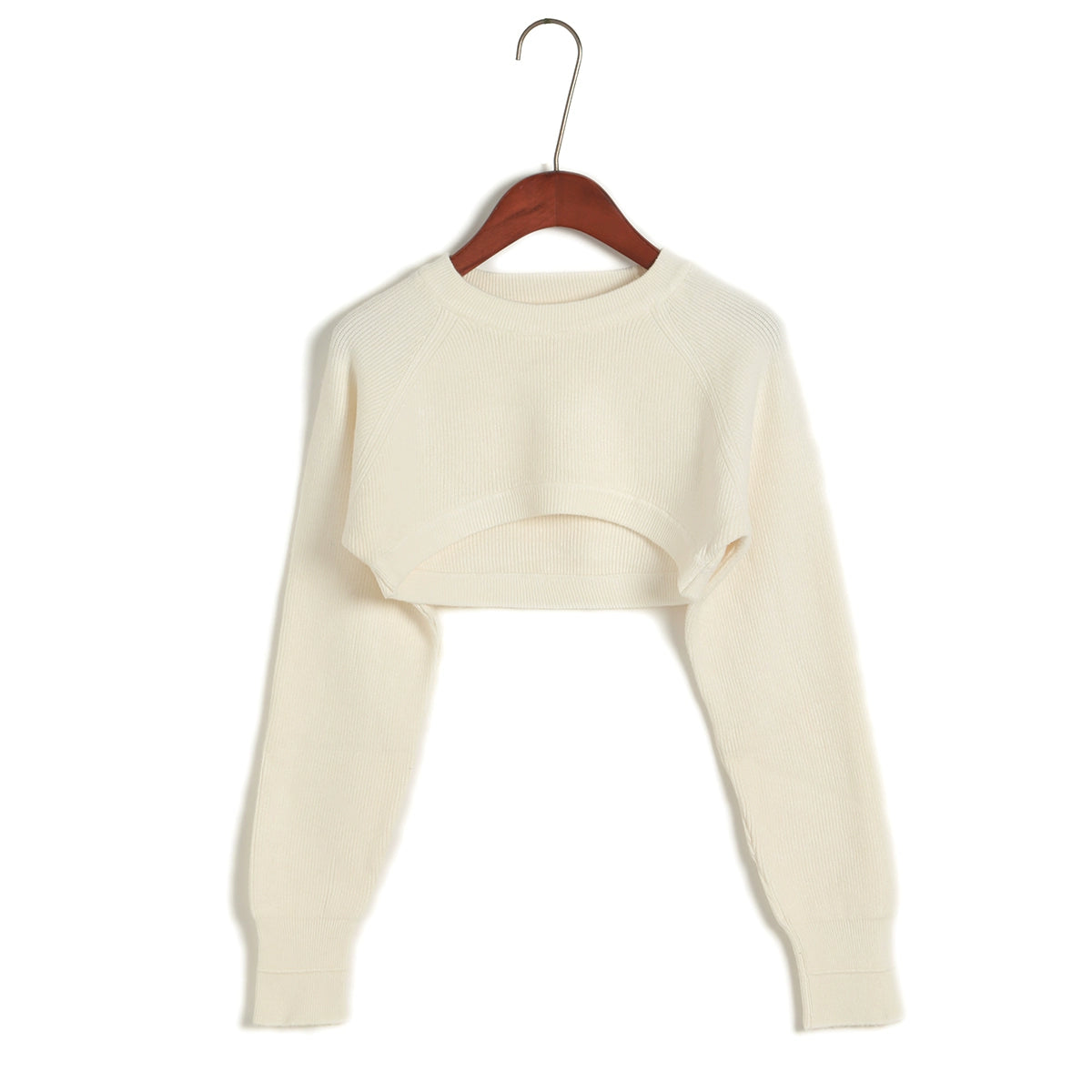 Ultra Short Pullover High Waist round Neck Midriff-Baring Knitwear