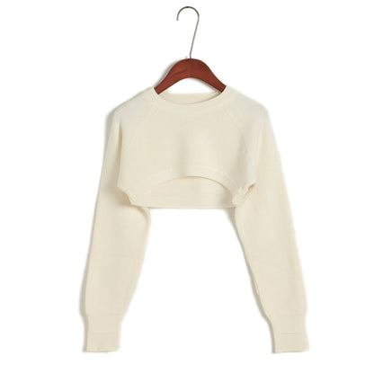 Ultra Short Pullover High Waist round Neck Midriff-Baring Knitwear