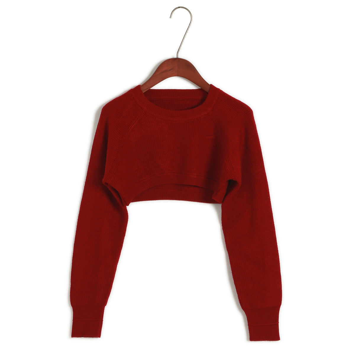 Ultra Short Pullover High Waist round Neck Midriff-Baring Knitwear