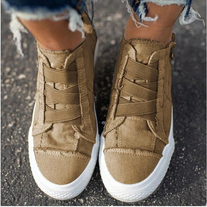 Breathable casual side zipper flat shoes - BLUTIFUL1