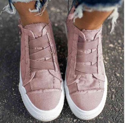 Breathable casual side zipper flat shoes - BLUTIFUL1